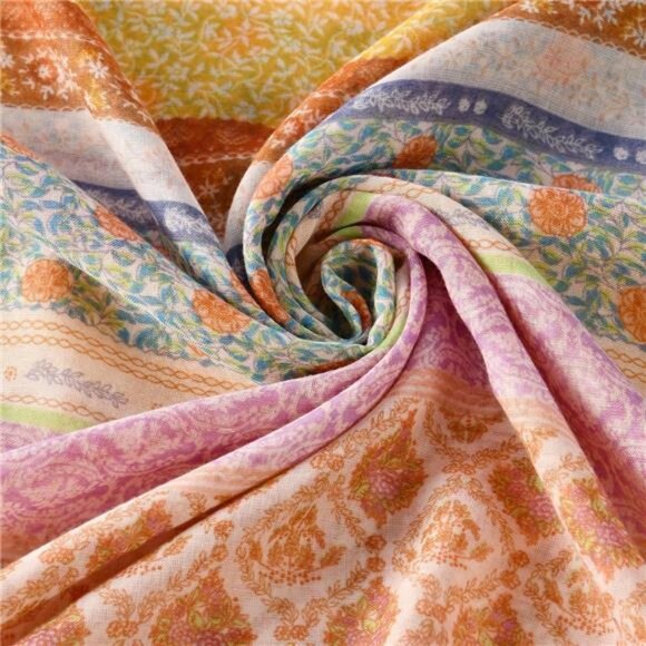 Boho Cotton Scarf Lightweight 005 - Picture 4 of 7